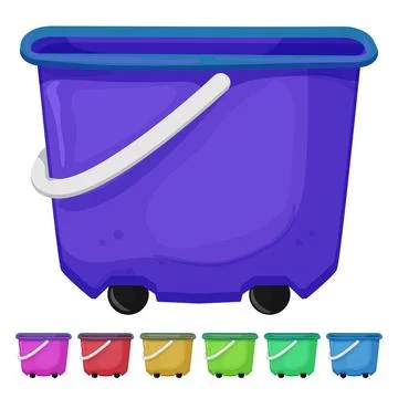 Empty plastic bucket container cartoon vector graphic Stock Illustration