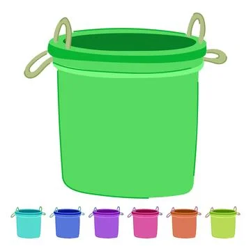 Empty plastic bucket vector cartoon graphic Stock Illustration