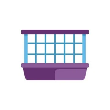 Empty plastic cage on white background providing comfort and security for s.. Stock Illustration