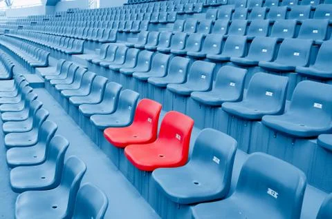 Empty plastic chairs Stock Photos