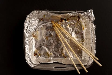 An empty plastic container for the delivery of a set of sushi Foto stock