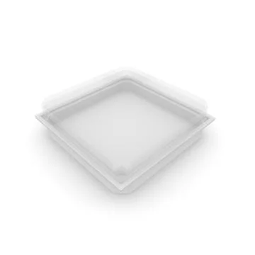 Empty plastic container with a transparent lid for food, confectionery produc Illustrazione stock