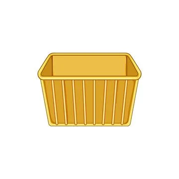 Empty plastic crate cartoon vector illustration Illustrazione stock