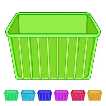 Empty plastic crate cartoon vector graphic イラスト素材