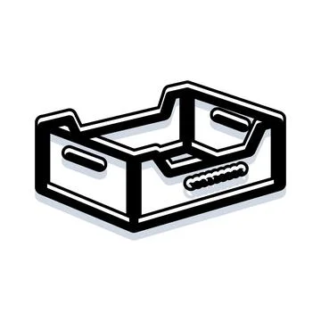 Empty plastic crate for fruit and vegetable storage Stock Illustration