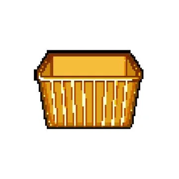 Empty plastic crate pixel art vector illustration Illustrazione stock