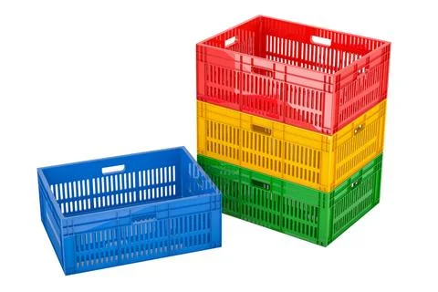 Empty plastic crates, 3D rendering Stock Illustration