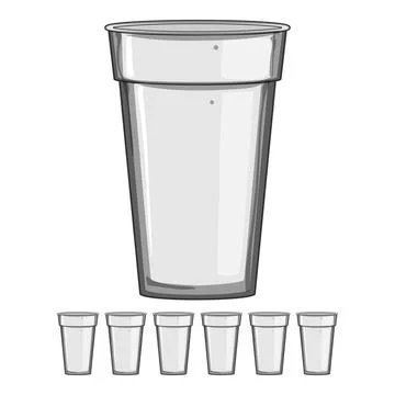 Empty plastic cup cartoon vector graphic Stock Illustration
