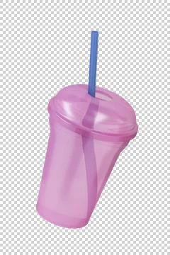 Empty plastic cup with a straw Stock Illustration