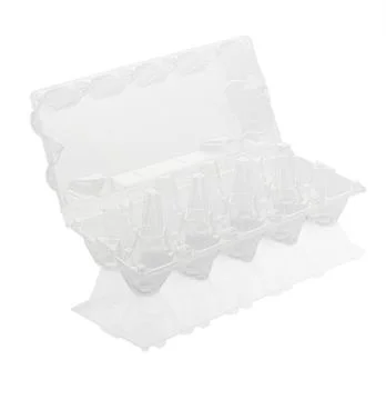 Empty plastic egg box Stock Photos