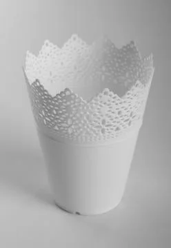 Empty plastic flowerpot Fotos Stock