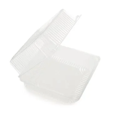 Empty plastic food container isolated on white background Stock Photos