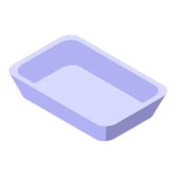 Empty plastic food tray isometric view for packaging and retail concepts Stock Illustration