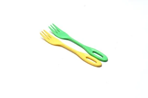 Empty plastic fork Stock Photos