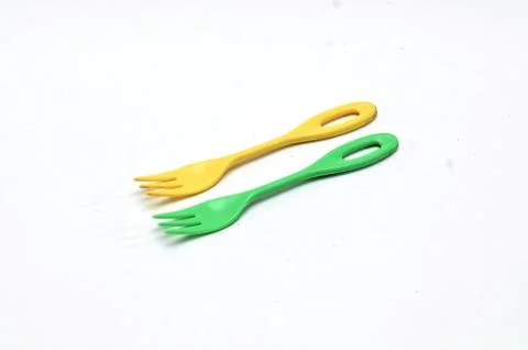 Empty plastic fork Stock Photos