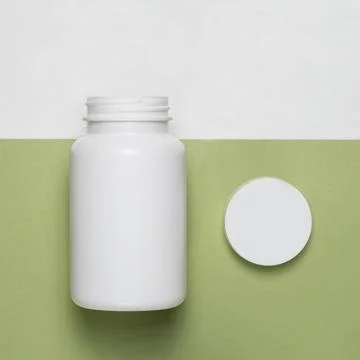 Empty plastic jar with lid Stock Photos