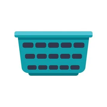 Empty plastic laundry basket isolated on white background Stock Illustration