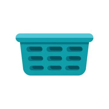 Empty plastic laundry basket isolated on white background Stock Illustration