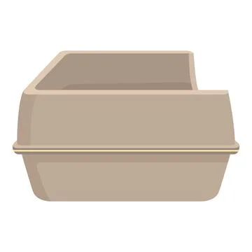 Empty plastic litter box for cat toilet training Stock Illustration