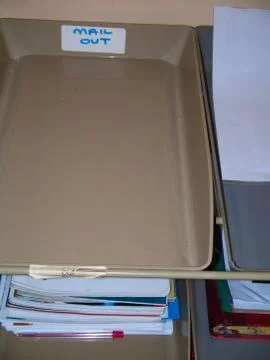 An Empty Plastic 'Mail Out' Office Tray Foto stock