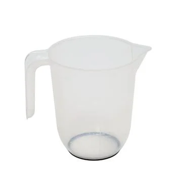 Empty plastic measuring cup on isolated white background. Kitchen tool with.. Stock Photos