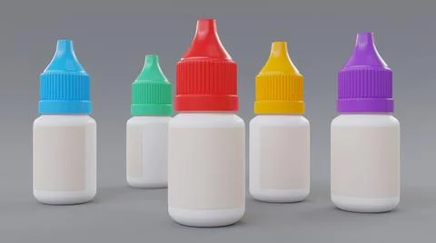 Empty plastic medicine containers with blank label Illustrazione stock