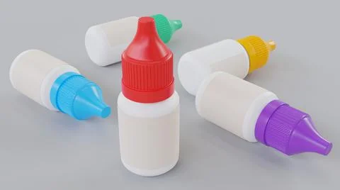 Empty plastic medicine containers with blank label Illustrazione stock