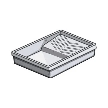 Empty plastic paint tray for home renovation work Stock Illustration