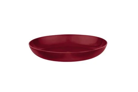 Empty Plastic round plate isolated on white Stock Photos