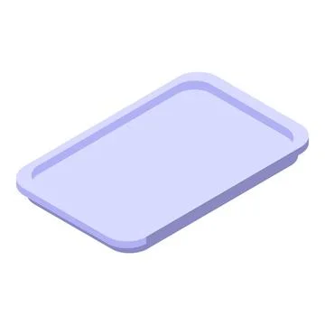 Empty plastic tray isometric serving tray Stock Illustration
