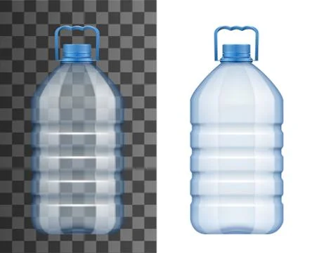Empty plastic water bottle mockup isolated icon Stock Illustration