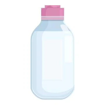 Empty plastic water bottle with pink cap Stock Illustration