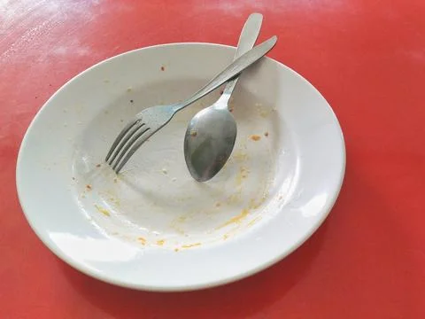 Empty plate after lunch Stock Photos
