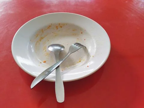 Empty plate after lunch Stock Photos