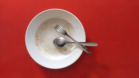 Empty plate after lunch Stock Photos