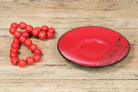 Empty plate and beads Stock Photos