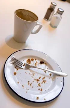 Empty Plate and Mug Stock Photos