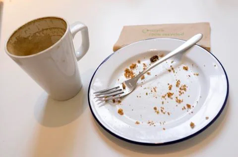 Empty Plate and Mug Stock Photos