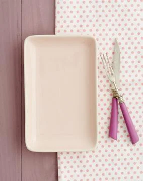 Empty plate and tray Stock Photos