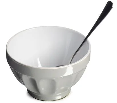 Empty plate bowl with spoon Stock Photos