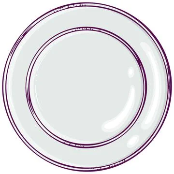 Empty plate color Stock Illustration