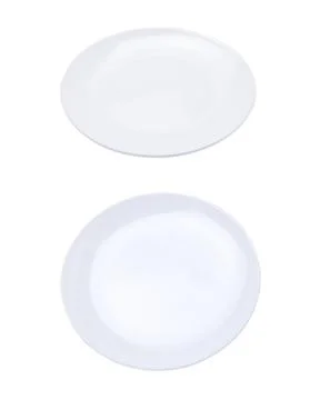 Empty plate dish white template mockup isolated on white background Фото