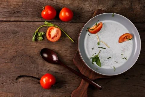 The empty plate of fried spaghetti or fried noodles Tomato sauce and prawns.. Stock Photos