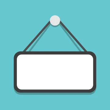 Empty plate hanging, turquoise Stock Illustration