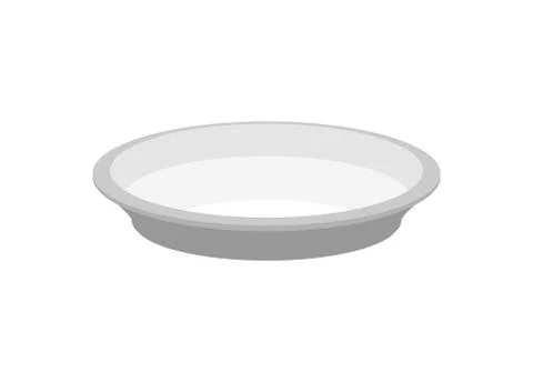 Empty plate isolated. large dish on white background Stock Illustration