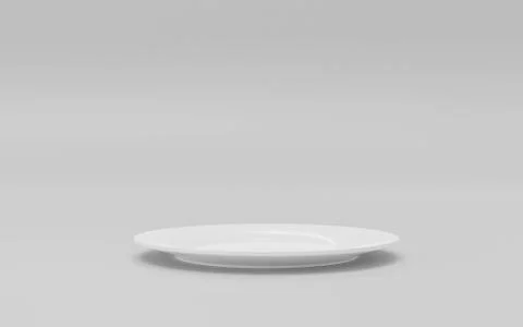 Empty plate - isolated over white background 3d illustration render Stock Illustration