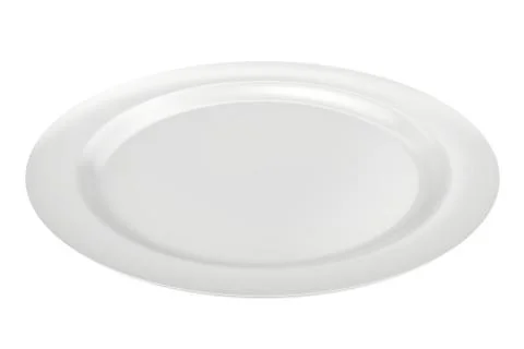 Empty plate isolated on white background. 3d rendering Stock-Illustration