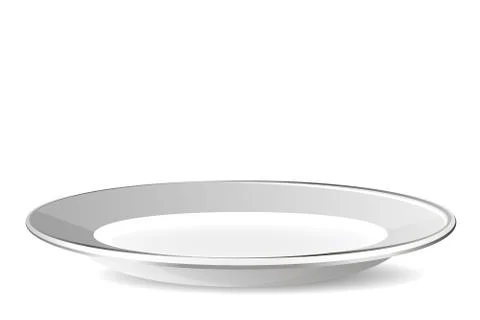 Empty plate isolated on a white background Stock Illustration