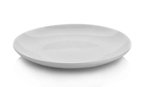 Empty plate isolated on white background Stock Photos