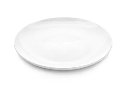 Empty plate isolated on white background Stock Photos